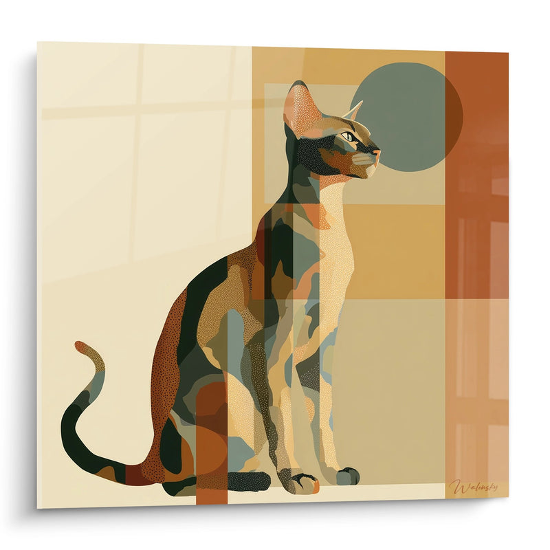 Tabella Chat Geometrica Moderna - Profilo Elegante - Edizione chat Sokoke