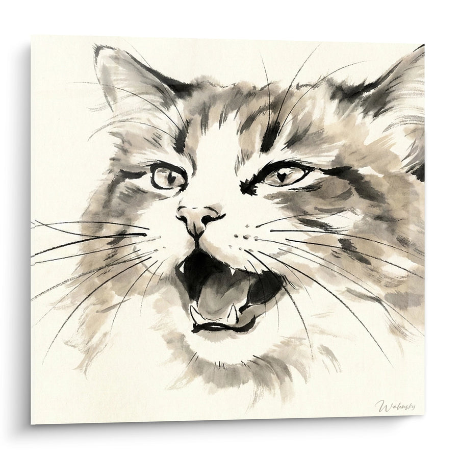 Tableau Chat Ragamuffin Aquarelle - Portrait Expressif - Edition chat Ragamuffin