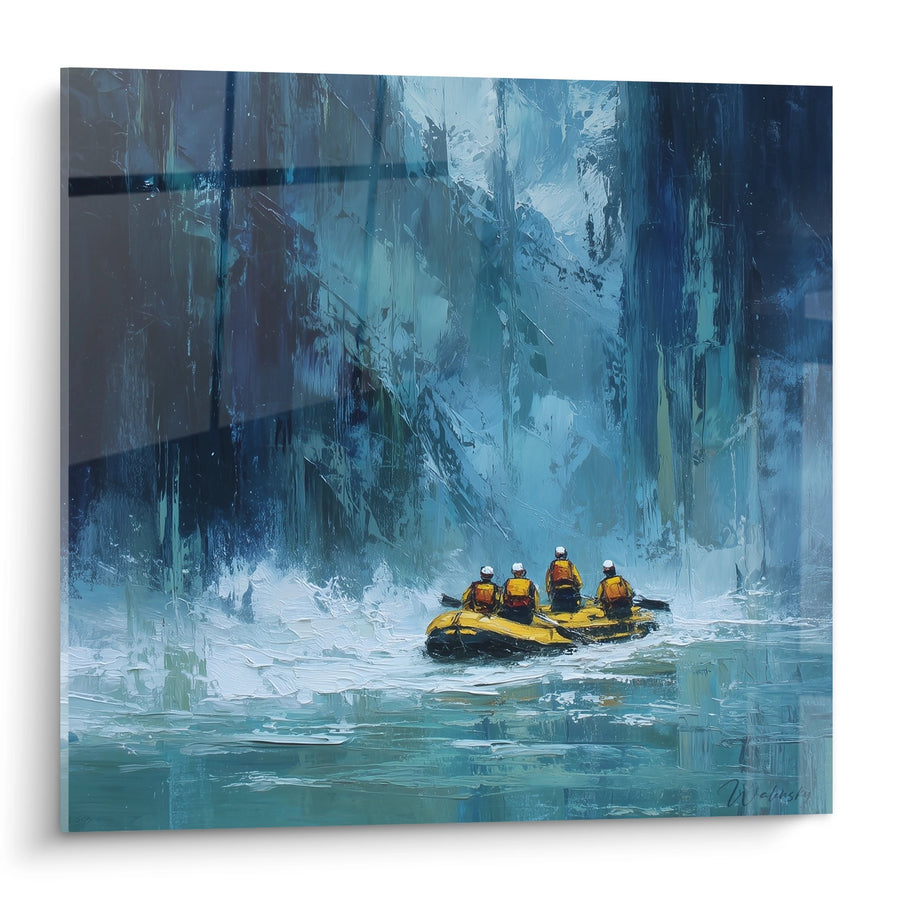 Schilderij Wildwaterraften Canyon Gletsjer - Avontuur op Wild Water - Rafting Editie