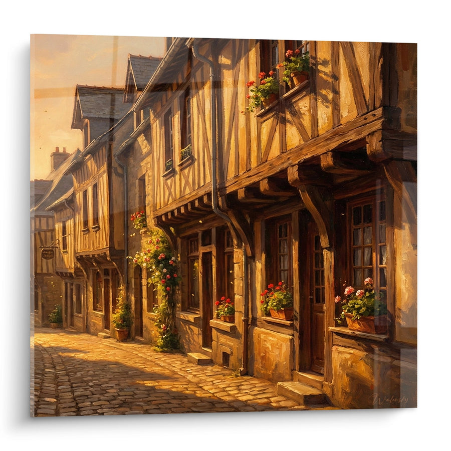 Tableau Rue Médiévale Bretonne - Charme des Maisons à Colombages - Edition Bretagne