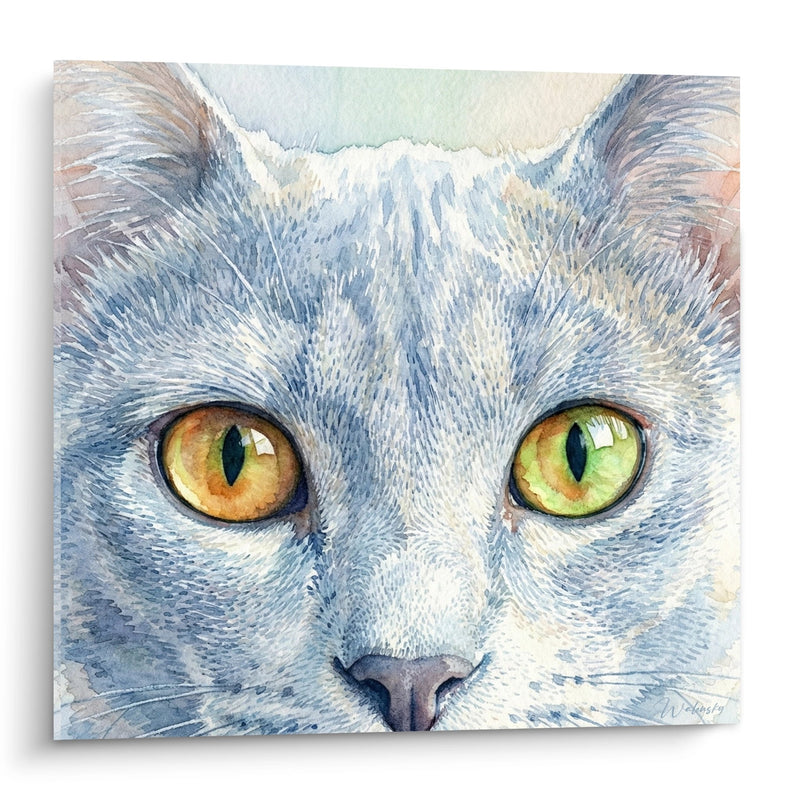 Chat di Tableau dagli occhi verdi - Sguardo ipnotico - Edizione gatto Korat