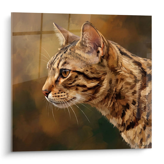 Kattenbeeld Ocicat Portret - Contemplatieve Blik - Editie kat Ocicat