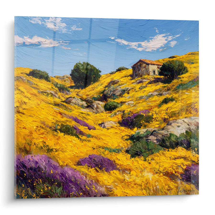 Tableau Paysage Méditerranéen - Maquis Doré aux Immortelles - Edition Corse