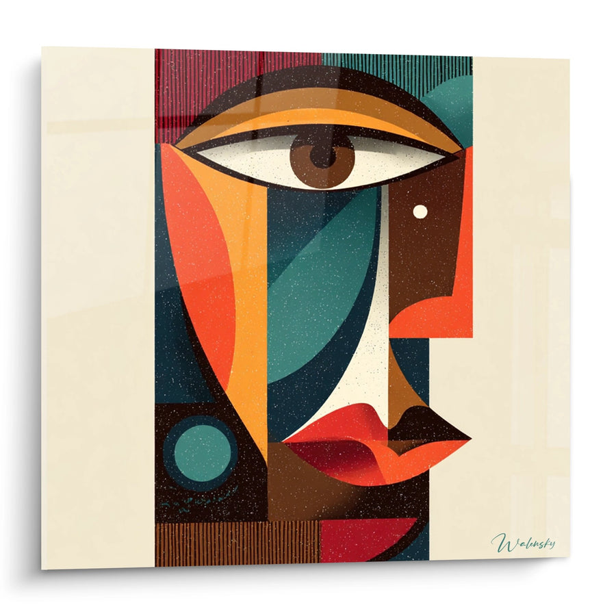 Tableau Visage Cubiste - Regard Ancestral - Edition Art tribal africain