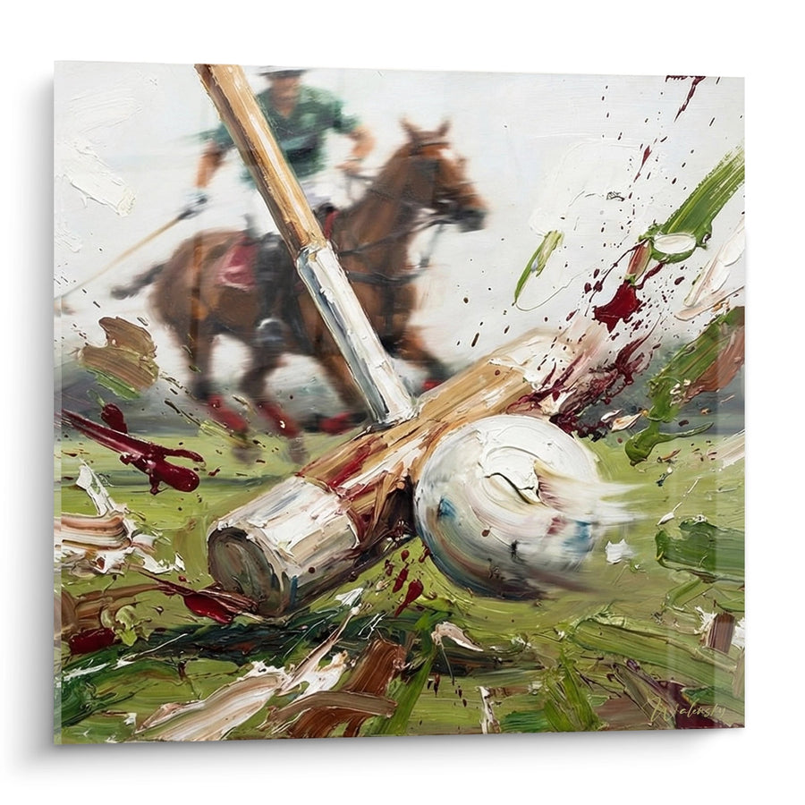Tableau Polo Action Dynamique - Chute du Cavalier - Edition Polo