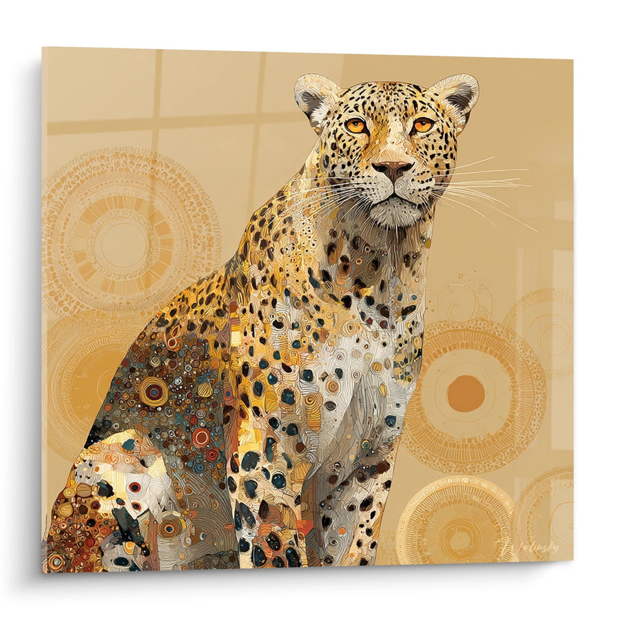 Tableau Léopard Doré - Élégance Africaine - Edition Animaux d'Afrique