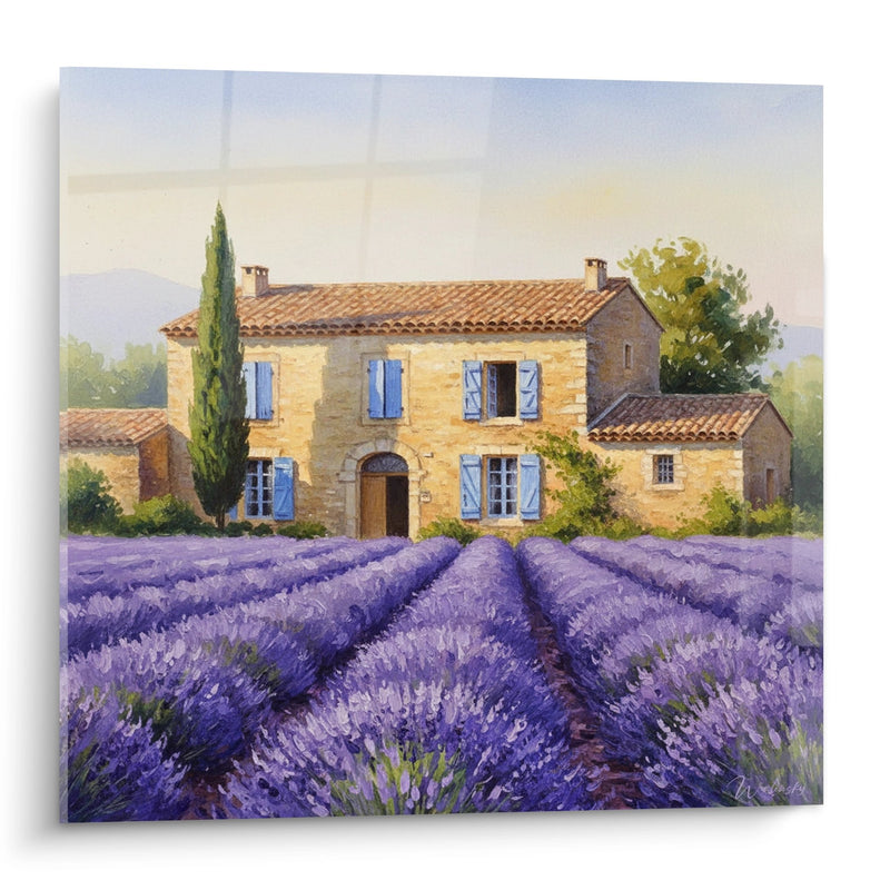 Provençal Manor and Lavender Fields Painting - Provence Softness - Provence Edition