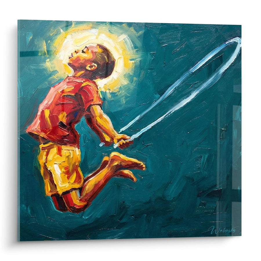 Tableau Enfant Corde à Sauter - Mouvement et Lumière - Edition Corde à sauter