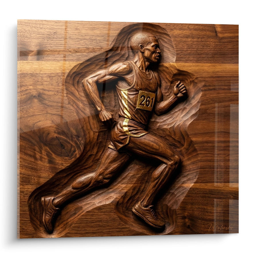 Tableau Coureur Sprint Bois - L'Art de la Vitesse - Edition Athlétisme