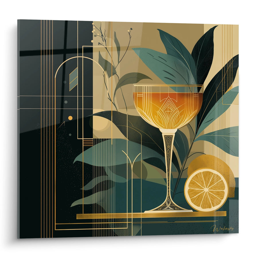 Art-Déco-Cocktail-Gemälde - Goldene Eleganz - Art-Déco-Edition