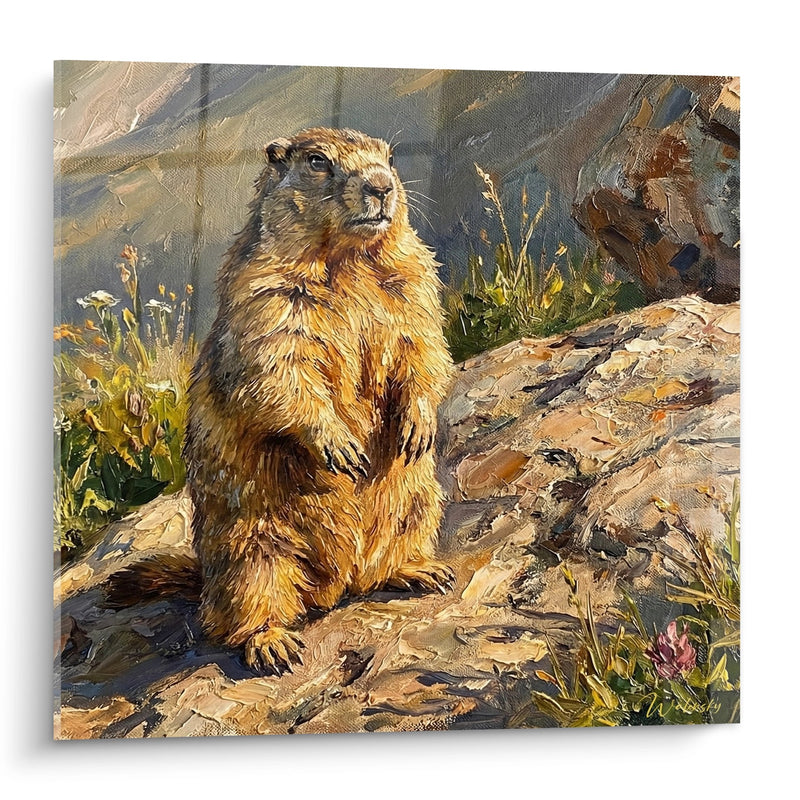 Murmeltier der Alpen Bild - Wächter des Berges - Alpine Murmeltier Edition