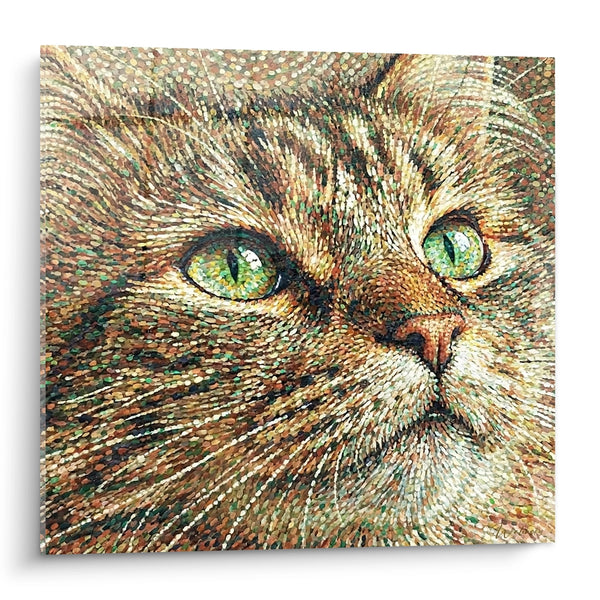 Obraz Kota Ragamuffin z Zielonymi Oczami - Portret Mozaika - Edycja Kota Ragamuffin