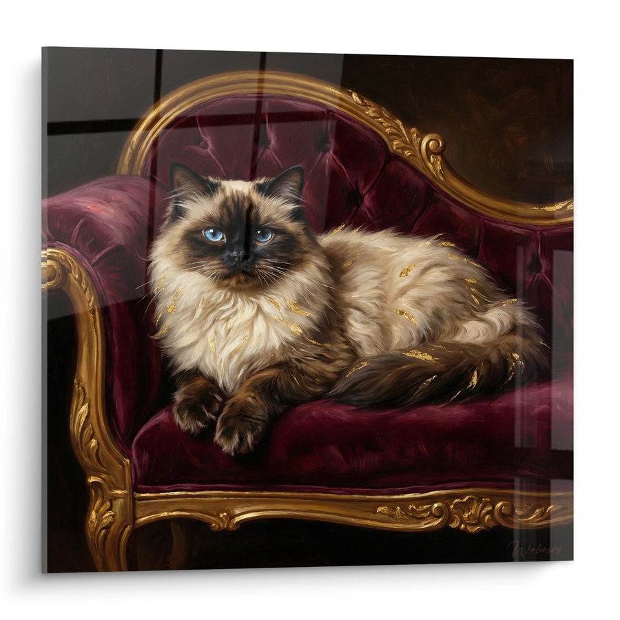 Tableau Chat Himalayan Royal sur Fauteuil Baroque - Majesté Féline - Edition chat Himalayan