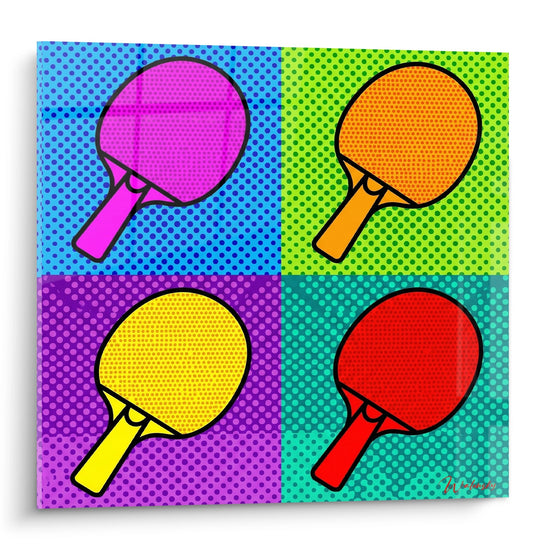 Tableau Raquettes de Ping Pong - Pop Art Multicolore - Edition Ping Pong