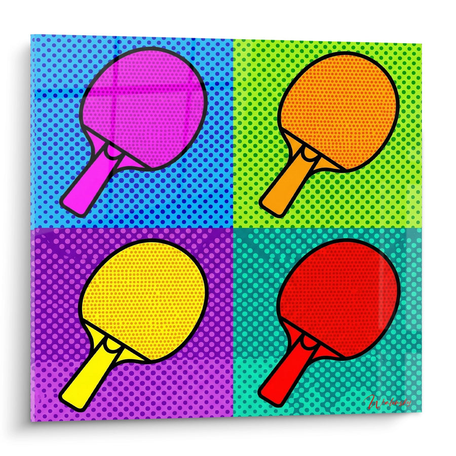 Tableau Raquettes de Ping Pong - Pop Art Multicolore - Edition Ping Pong