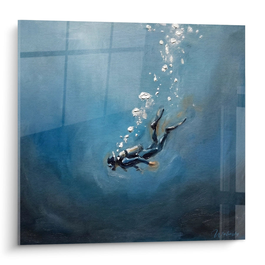 Tableau Plongeur en Apnée - Profondeur Bleue - Edition plongée sous-marine