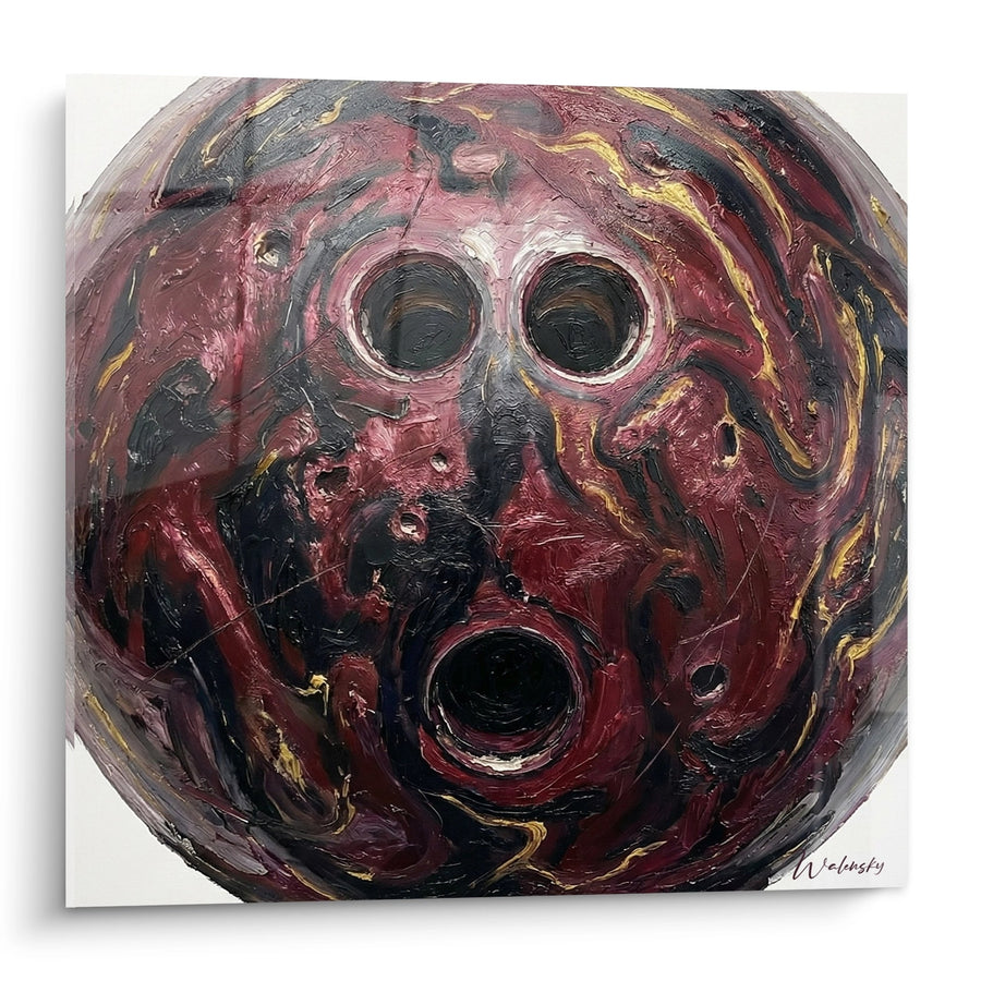 Tableau Boule de Bowling Artistique - Tempête Rouge - Edition bowling