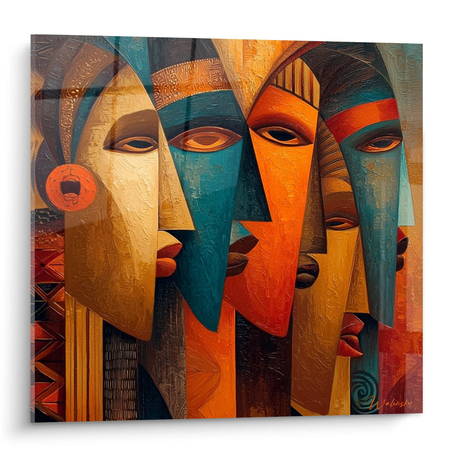 Tableau Masques Africains Abstraits - Harmonie Tribale - Edition Masque africain