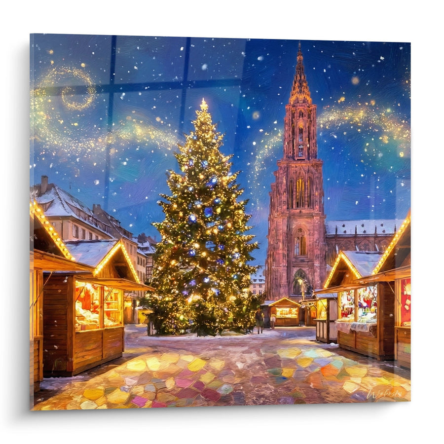 Tableau Marché de Noël Strasbourg - Magie Hivernale Cathédrale - Edition Alsace