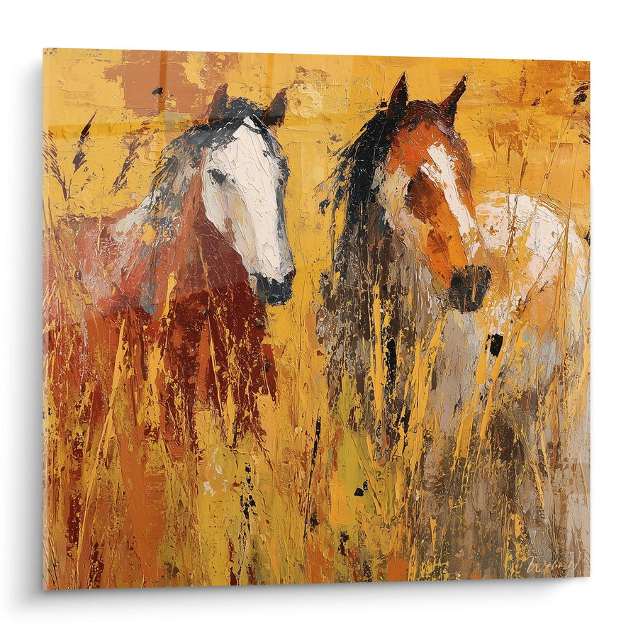 Tableau Chevaux Sauvages - Duo Camarguais - Edition Camargue