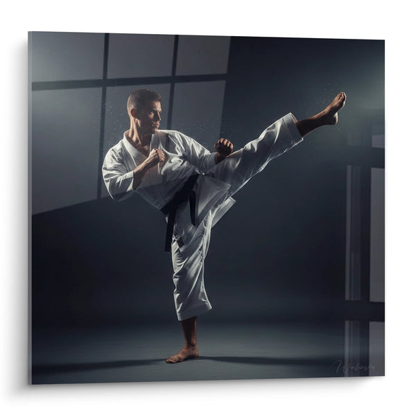 Cuadro Karateka Patada Alta - Maestría y Poder - Edición Karaté