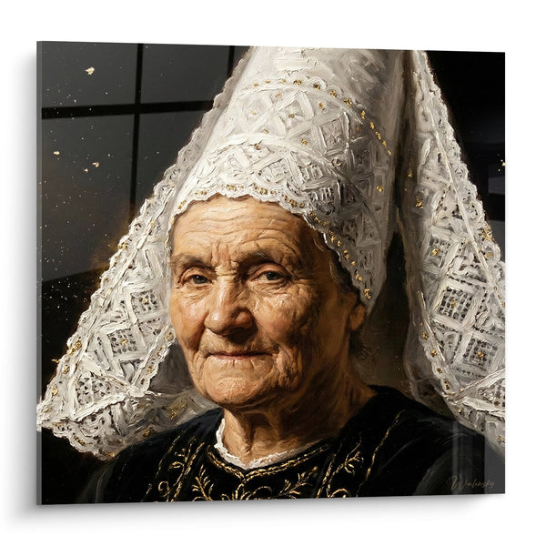 Cuadro Mujer Bretón con Coife - Retrato Tradicional - Edición Bretaña