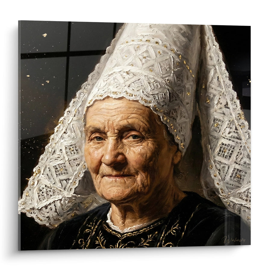 Tableau Femme Bretonne en Coiffe - Portrait Traditionnel - Edition Bretagne