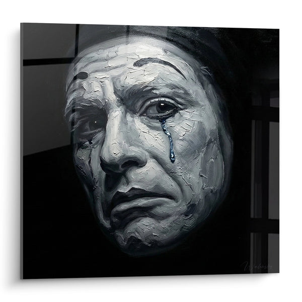 Kunsttafel Trauriger Clown - Stille Tränen - Zirkus Edition