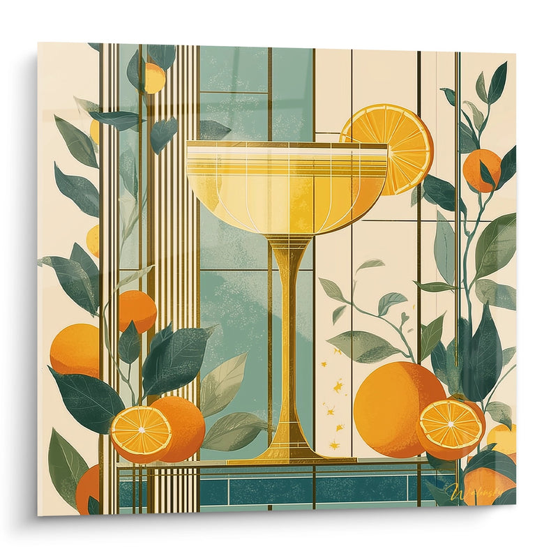 Orange Cocktail Wall Art - Art Deco Elegance - Art Deco Edition