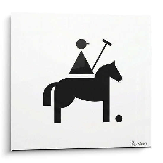 Cuadro Caballero Polo Geométrico - Elegancia Minimalista - Edición Polo