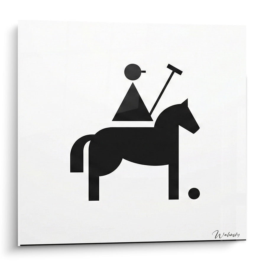 Tableau Cavalier Polo Géométrique - Élégance Minimaliste - Edition Polo