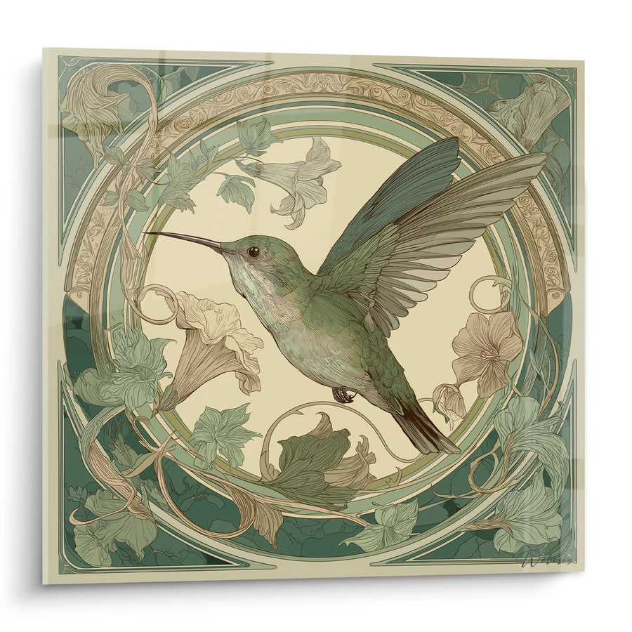 Tableau Colibri - Envol Art Nouveau - Edition Art déco