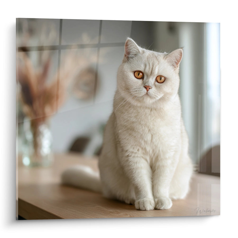 Tableau Chat British Shorthair Crème - Regard Doré - Edition chat British shorthair