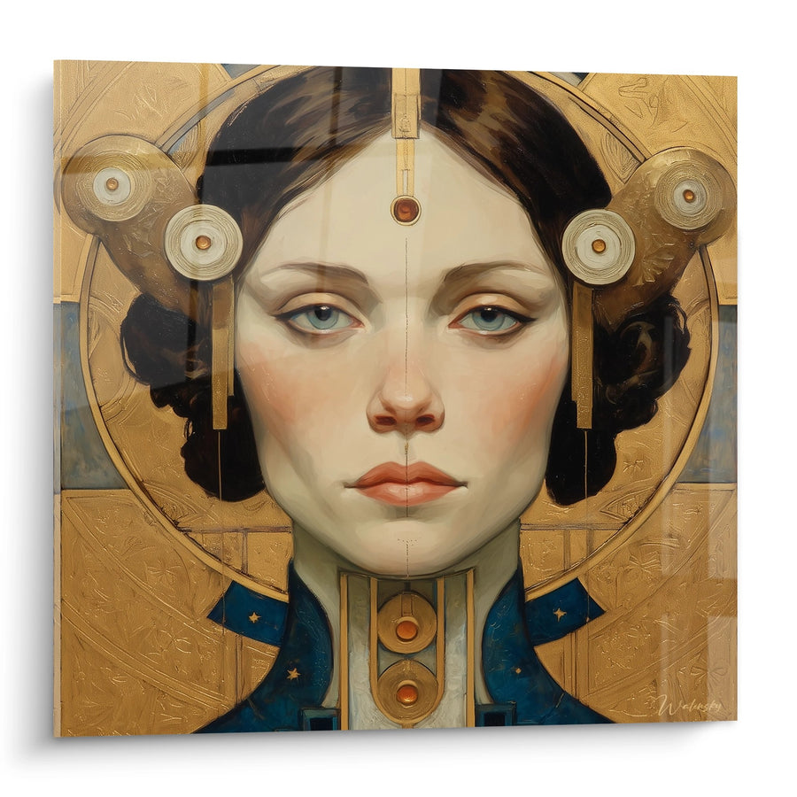 Tableau Portrait Femme Art Déco - Icône Dorée - Edition Art déco