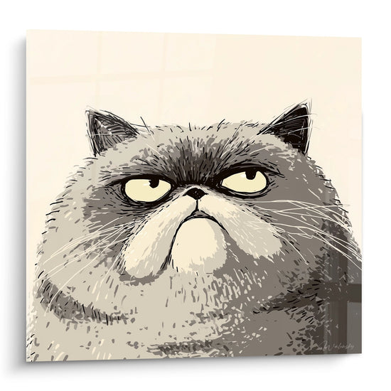 Cuadro Gato Gruñón Mirada Intensa - Expresión Bordeada - Edición gato Exotic Shorthair