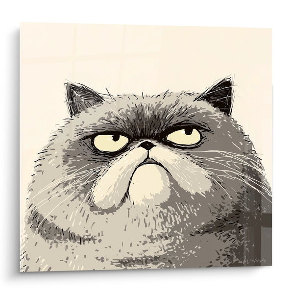 Gemälde Mürrische Katze Intensiver Blick - Schmollender Ausdruck - Exotic Shorthair Katzen Edition