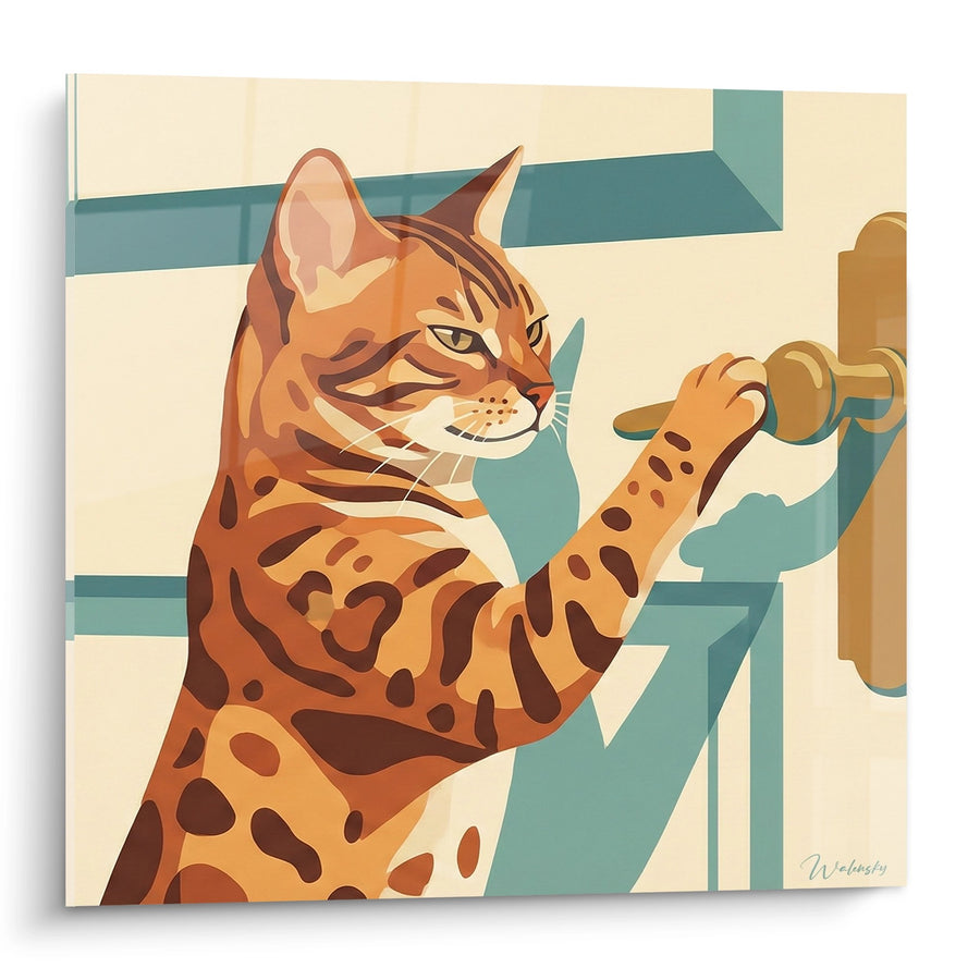Tableau Chat Bengal Grimpant - L'Acrobate Félin - Edition chat Bengal