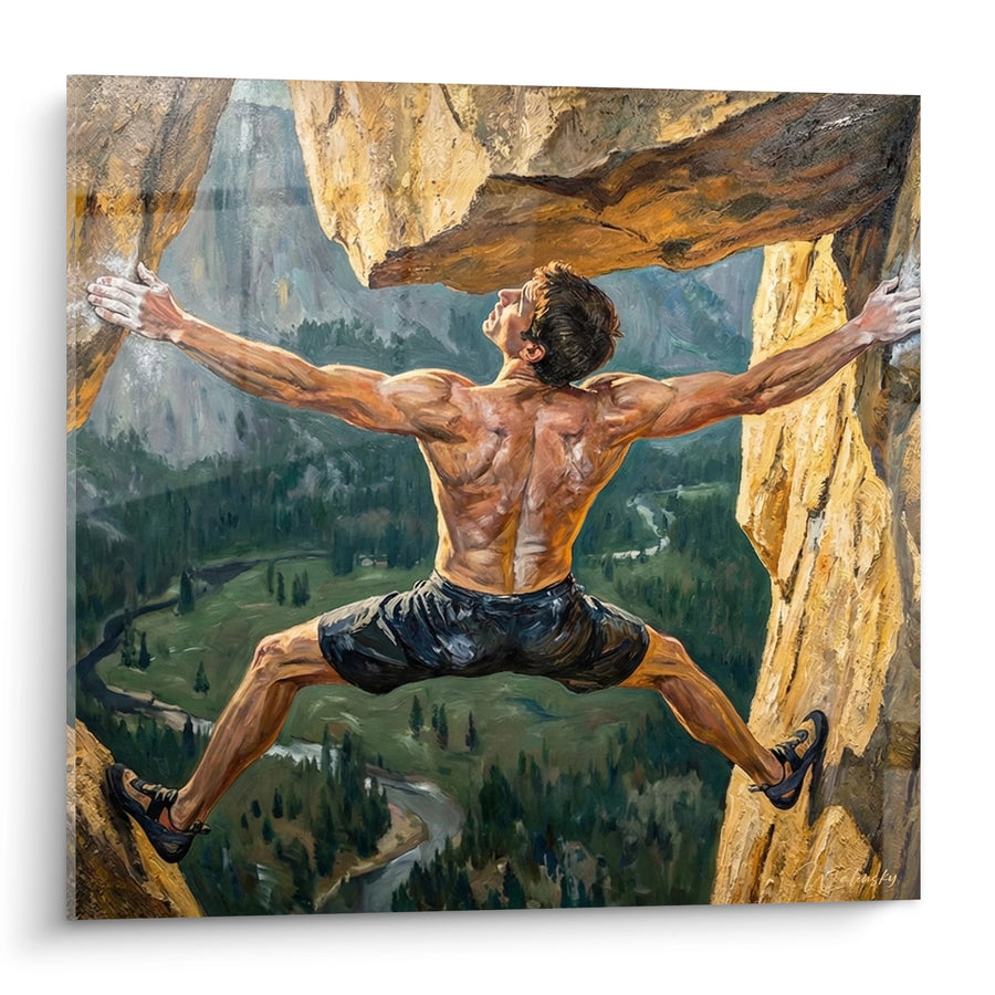 Tableau Grimpeur Falaise - Liberté des Sommets - Edition Escalade