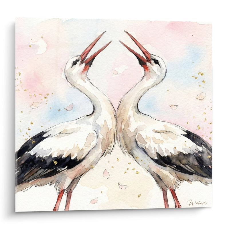 Tableau Cigognes Miroir - Danse Céleste - Edition Cigogne