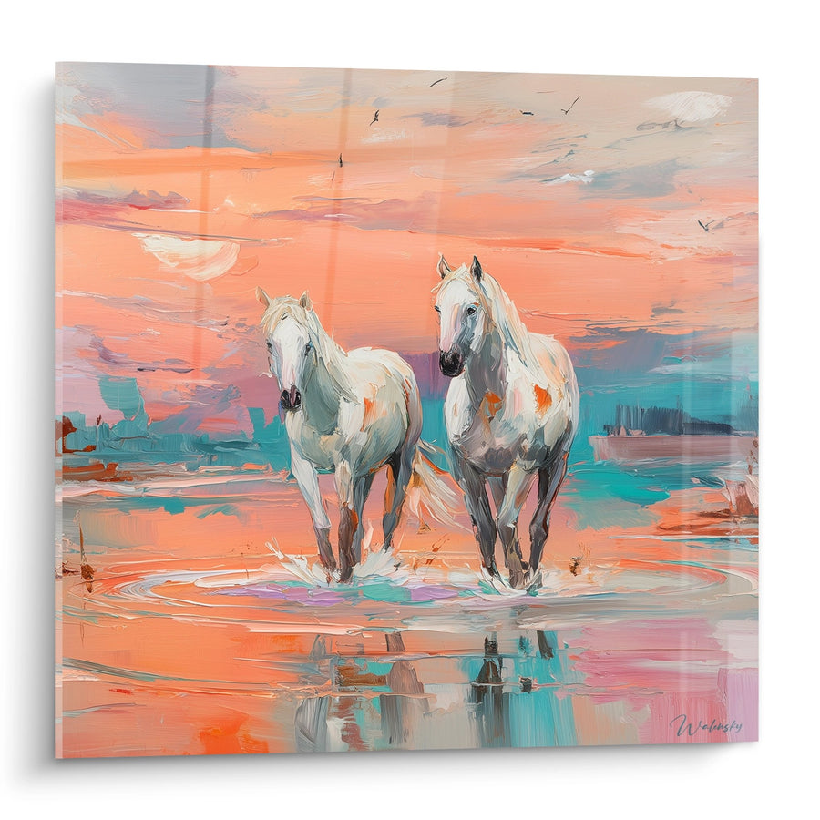 Tableau Chevaux Blancs - Reflets de Camargue - Edition Camargue