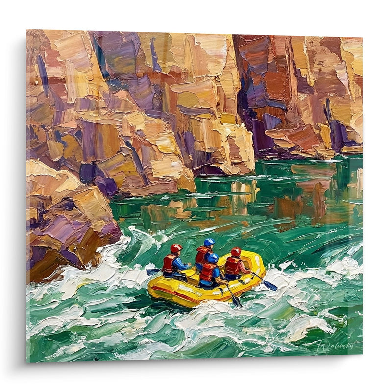 Rafting-Gemälde Wildwasser - Canyon-Abenteuer - Rafting Edition
