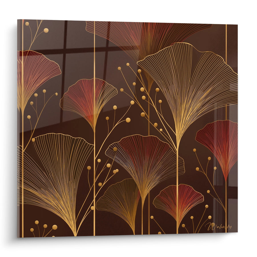 Tableau Feuilles de Ginkgo - Élégance Dorée - Edition Art déco
