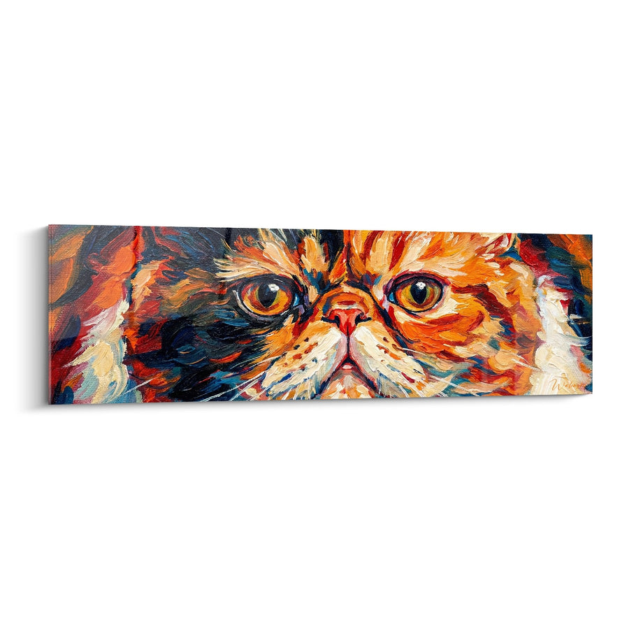 Tableau Chat Expressionniste - Regard Captivant aux Yeux Dorés - Edition chat Exotic Shorthair