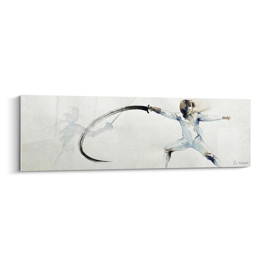 Tableau Escrimeur Aquarelle - Mouvement et Grâce - Edition Escrime