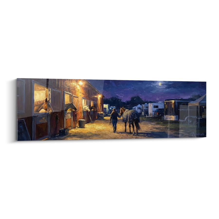 Tableau Écuries de Nuit - Ambiance Paisible aux Boxes - Edition équitation
