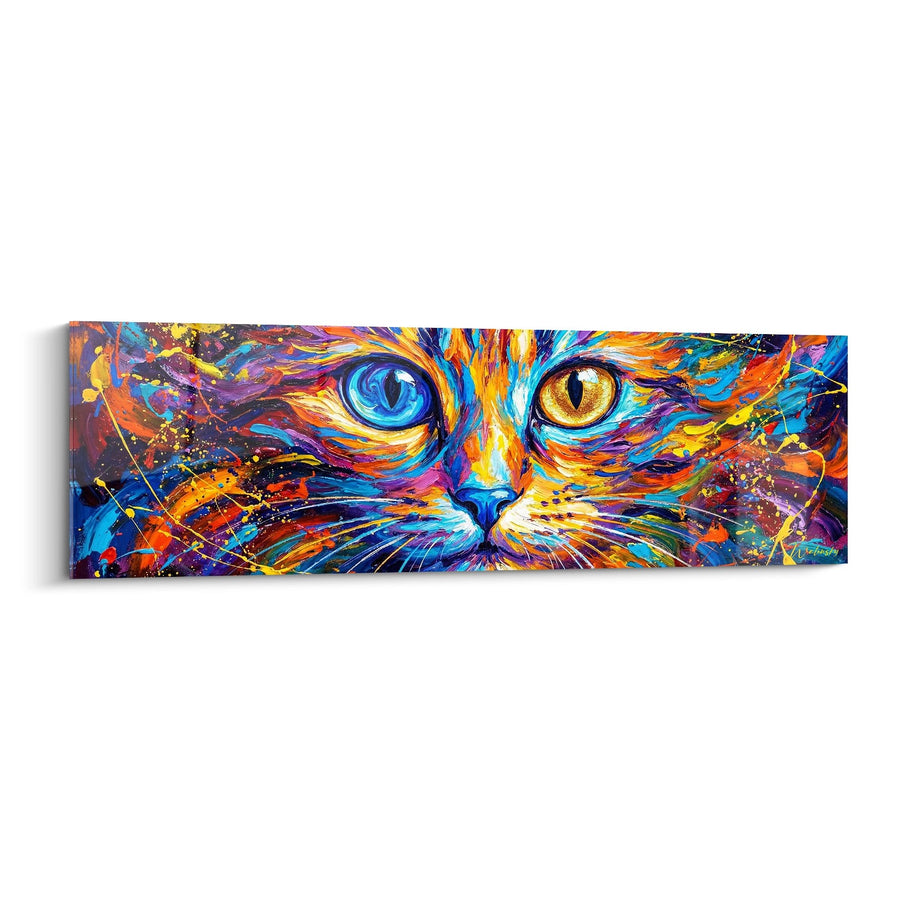Tableau Chat aux Yeux Vairons - Explosion Cosmique - Edition chat Khao Manee