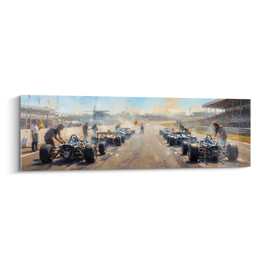 Tableau Paddock F1 Vintage - Préparatifs de Course - Edition Formule 1