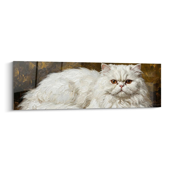 Cuadro Gato Persa Blanco Estirado - Elegancia Felina - Edición Gato Persa