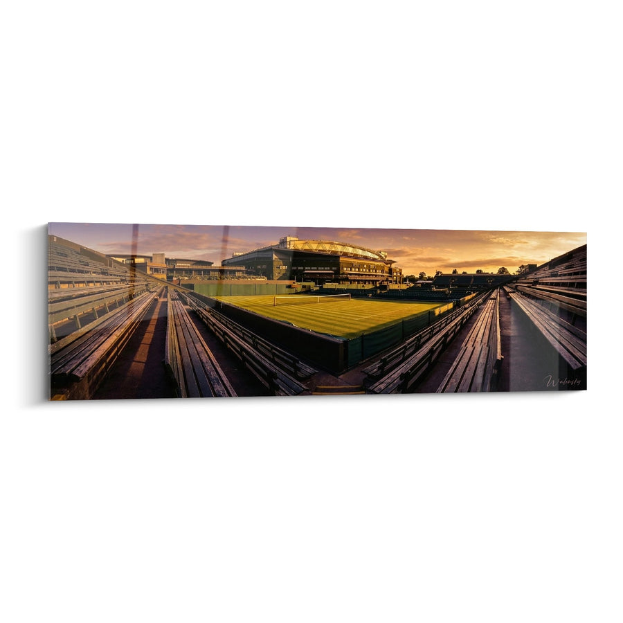 Tableau Court de Tennis Wimbledon - Coucher de Soleil sur le Gazon Sacré - Edition Tennis