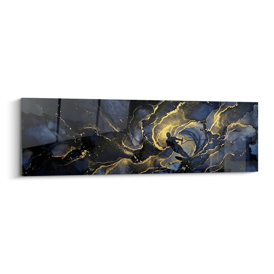 Tableau Abstrait Marin - Vagues Dorées - Edition Ski nautique